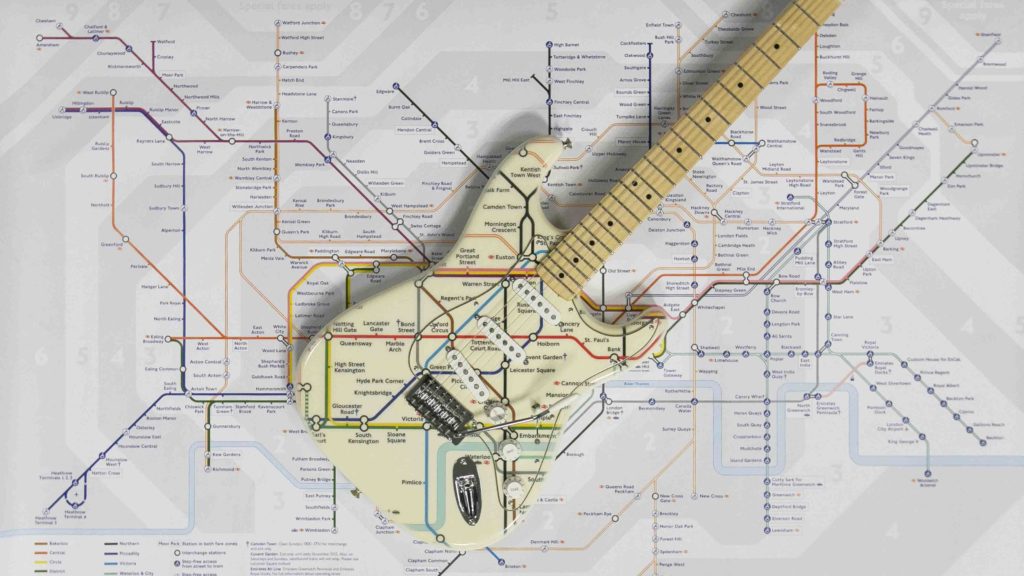 EDITORIAL USE ONLY Musician James Black unveils a special edition Fender Stratocaster guitar illustrated with the iconic London Underground tube map by Harry Beck, to celebrate Transport for London and the London Transport Museums’ ‘Transported by Design’ exhibition at St John’s Wood Tube station. PRESS ASSOCIATION Photo. Picture date: Monday November 30, 2015. Transported by Design began with #DesignIcons, a search to find London’s most loved transport design. An open vote was held over the summer with the Tube map, Routemaster bus and black taxi included in the programme. The Fender Stratocaster is a design classic and for over sixty years has graced London’s stages in the hands of Jimi Hendrix, Eric Clapton and David Gilmour. The special edition Tube map version features an engraved neck plate, TfL logo on the back of the headstock, three single coil pickups and a maple neck alongside the Tube map design, recognised across the world.Photo credit should read: John Phillips/PA Wire