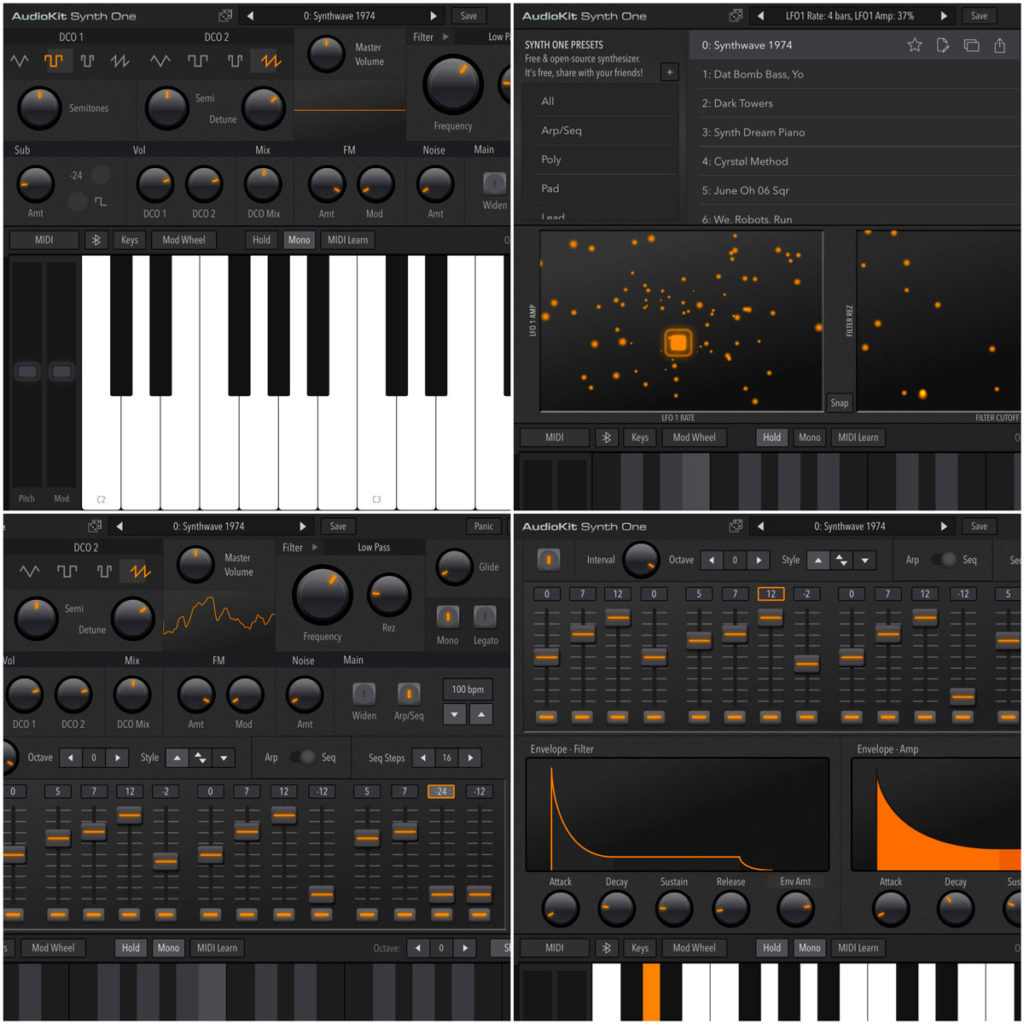 Audiokit Synth One, бесплатный синтезатор для iPad