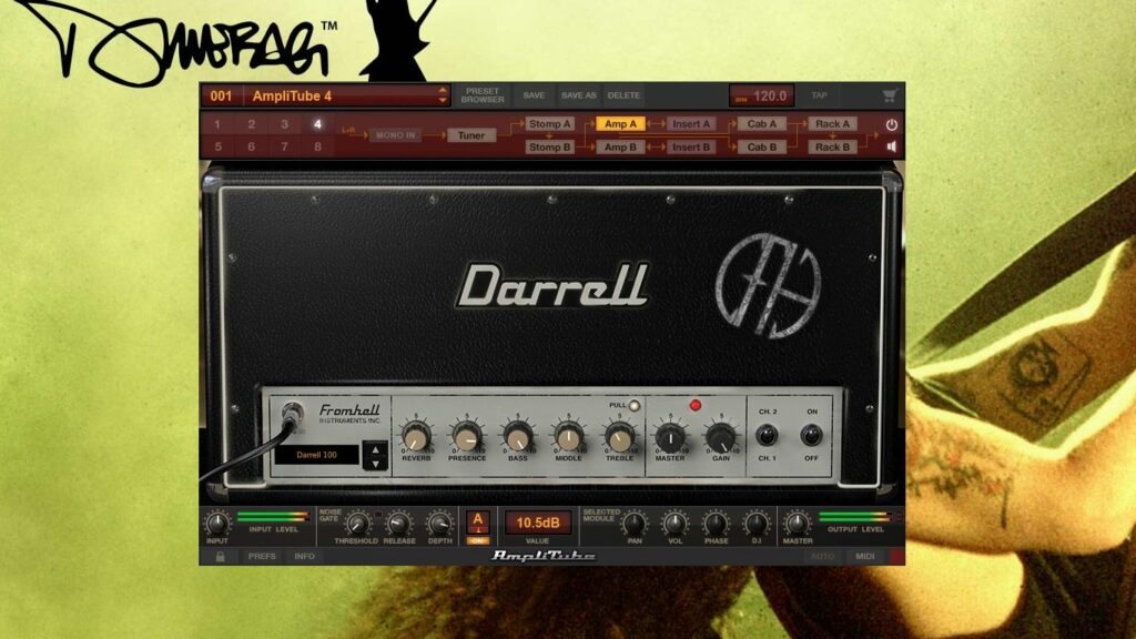 Дополнение AmpliTube 4 Dimebag Darrell CFH Collection с пресетами Pantera с альбома Cowboys From Hell
