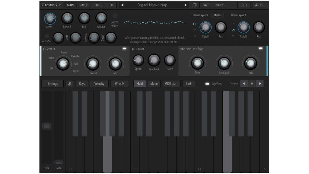 iOS-синтезатор AudioKit Digital D1 Synth