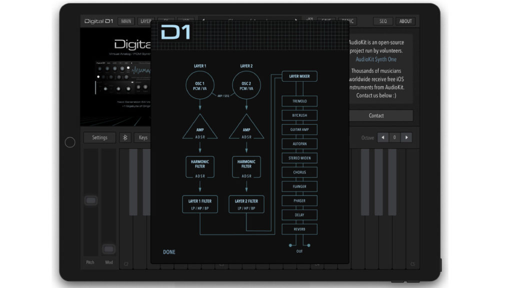 iOS-синтезатор AudioKit Digital D1 Synth