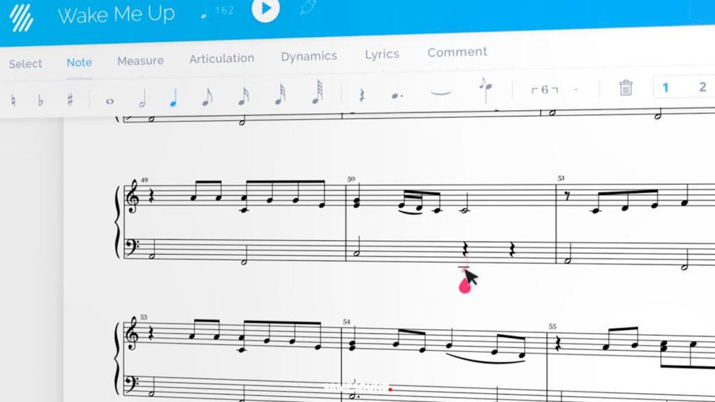 приложения для совместной работы над музыкой, flat music notation