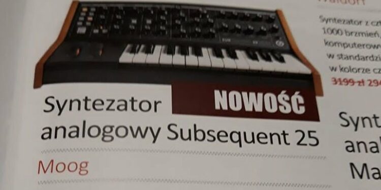УТЕЧКА: новый синтезатор Moog Subsequent 25 заметили в польском каталоге музыкальных инструментов