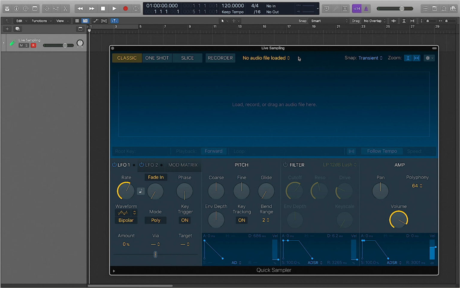 Программа 808. Sampler в logic pro x. лоджик программа для создания музыки. сэмплер программа. вейвформ 808 баса.