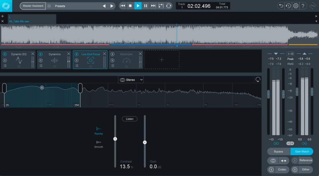 Функция Low End Focus в iZotope Ozone 9