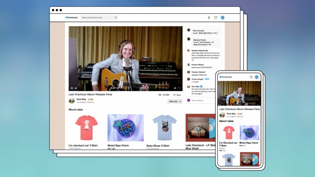 Bandcamp Live стриминговая площадка для музыкантов