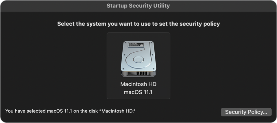 Утилита безопасной загрузки macOS Apple M1
