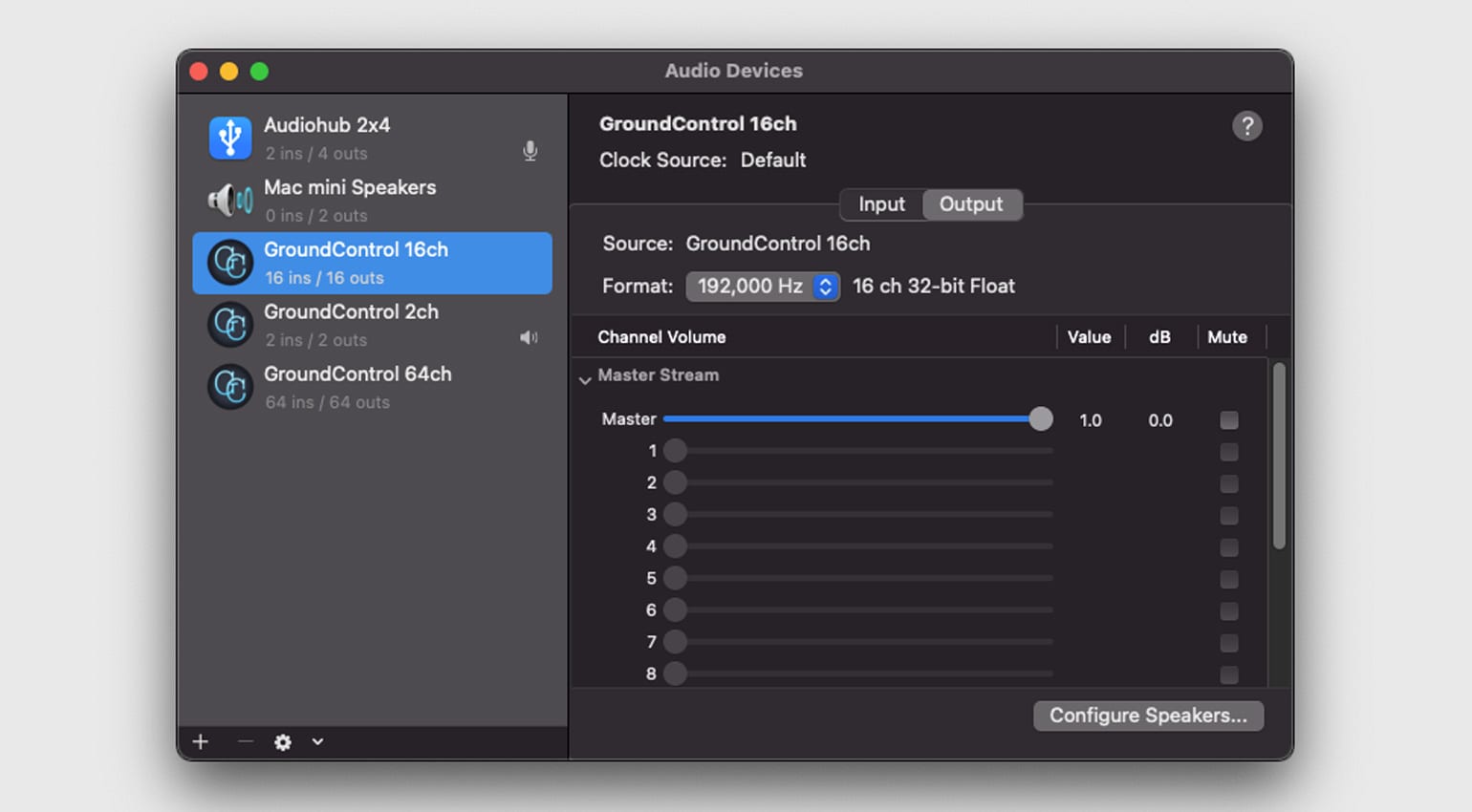 Ginger Audio Ground Control бесплатная запись экрана со звуком в macOS