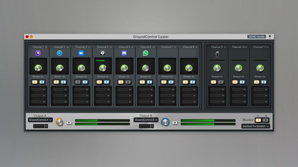 Ginger Audio GroundControl Caster программа для организации стримов и подкастов macOS