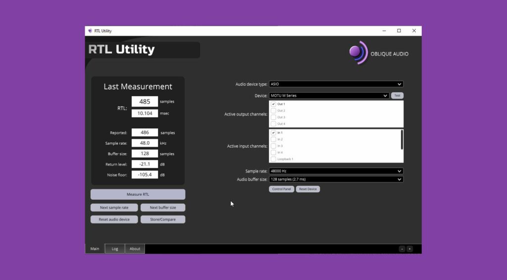 RTL Utility — бесплатная программа для измерения латенсии
