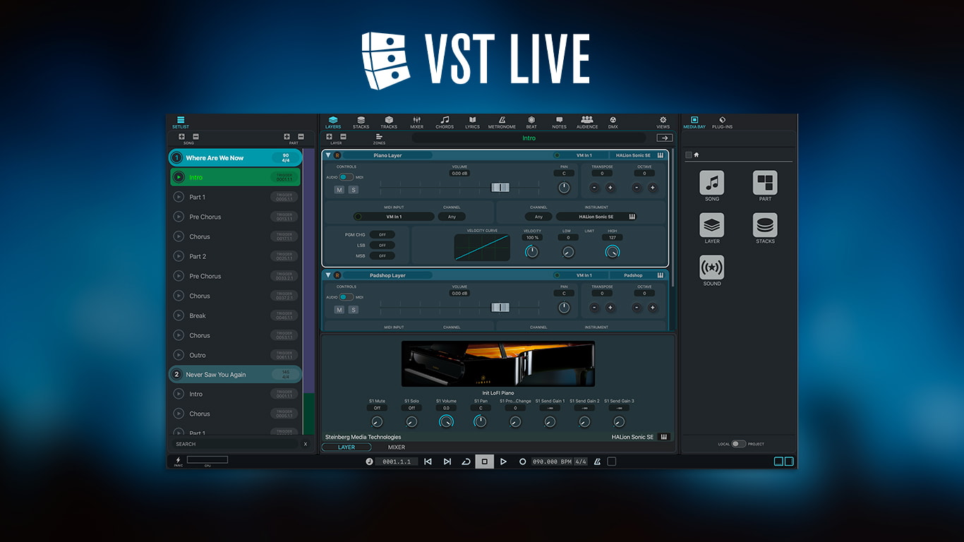 DAW для концертов: Steinberg выпустила VST Live — программу для управления живыми выступлениями