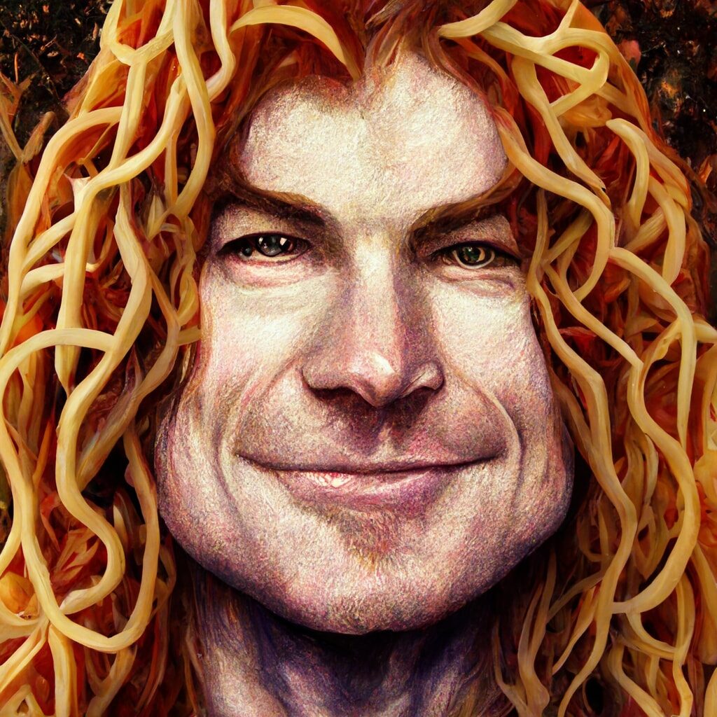 Midjourney Dave Mustaine Spaghetti