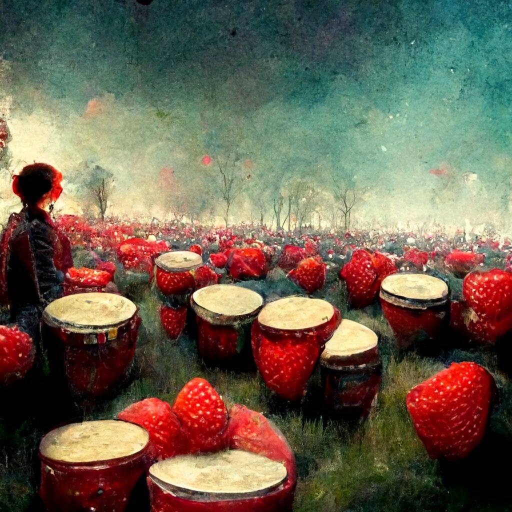 Midjourney Drums On Strawberry Fields