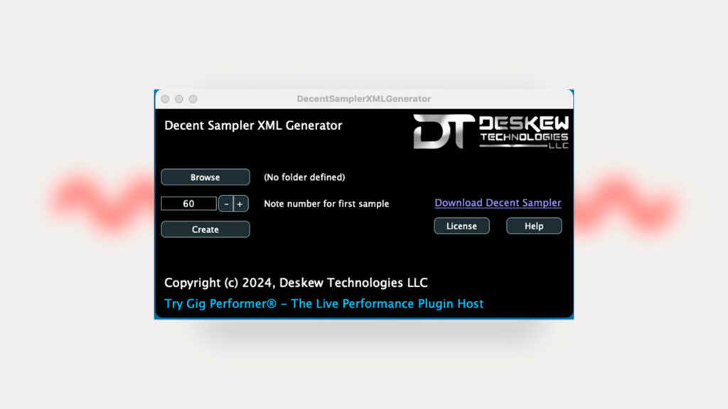 Gig Performer Decent Sampler XML Generator