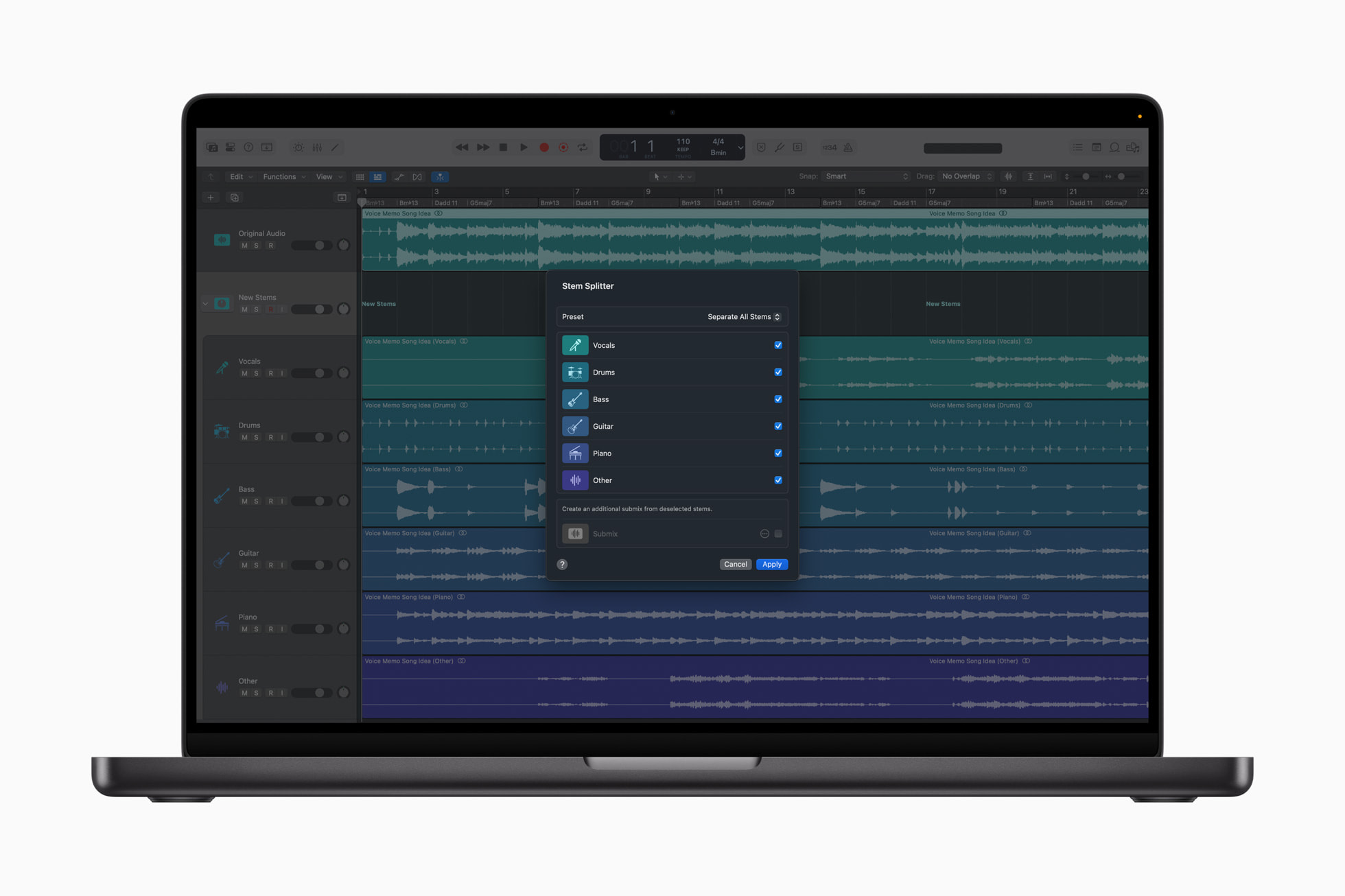 Apple Logic Pro 11.2 Stem Splitter