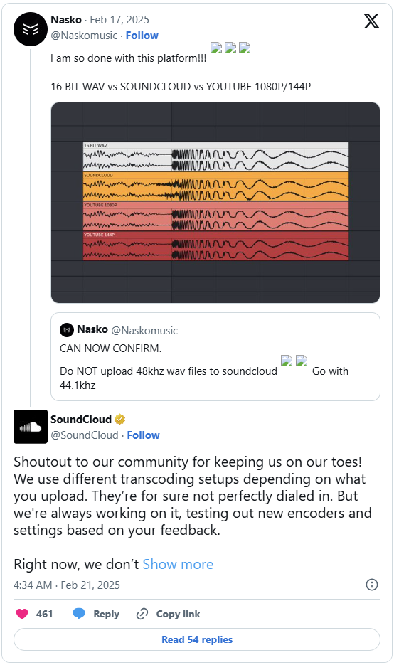 SoundCloud Destroying Transients Respond