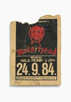 Билет на концерт Motörhead в Pioneer Hall (Белград, Югославия), 1984 год. Фото — Блейз Хейворд, Tickets Please.