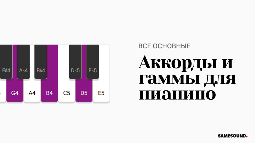 Справочник аккордов и гамм для пианино PianoChords SAMESOUND